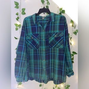 Eddie Bauer Green and Blue Flannel